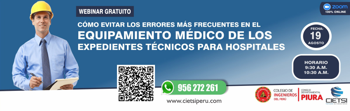 WEBINAR GRATUITO CÓMO EVITAR LOS ERRORES MÁS FRECUENTES EN EL EQUIPAMIENTO MÉDICO DE LOS EXPEDIENTES TÉCNICOS HOSPITALARIOS